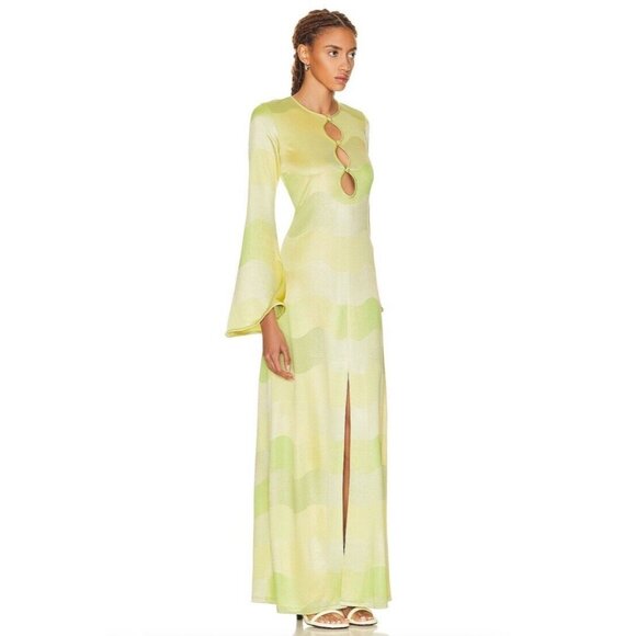 Alexis Serena Dress Lime Waves Maxi - Picture 3 of 8